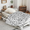 thumbnail image 2 of Dalmatian Print Throw Blanket 60x50 inch, Black and White Dalmatian Spot Dots Lightweight Cozy Plush Warm Blankets for Bedroom Living Rooms Sofa Beds Office, 2 of 6