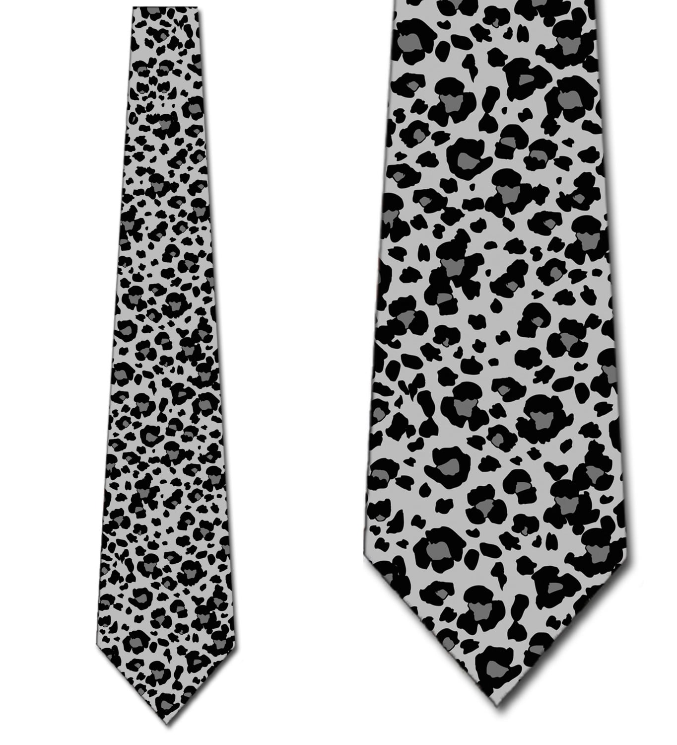 Leopard Print Ties Mens Animal Print Necktie Black and Gray Tie by Three  Rooker 