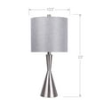 thumbnail image 5 of 23" Brushed Nickel Table Lamps w/ Hourglass Body & Grey Linen Shades (Set of 2), 5 of 5
