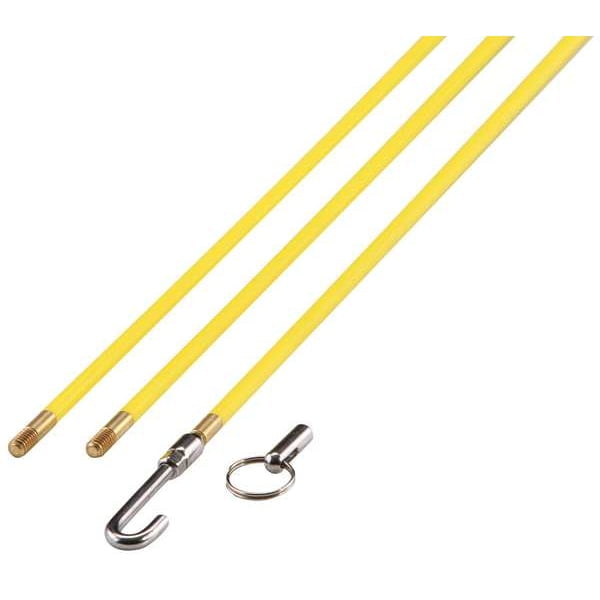 15ft fiberglass fish poles 12'ft Fiber Glass Poke Pole a bullet nose tip and a hook tip.Make fishing for wires and cables easy with this Milwaukee 100 ft Greenlee Fish Pole Kit Glo