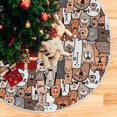 thumbnail image 5 of FMSHPON Doodle DogsCats Xmas Christmas Tree Skirt Stand Mat for Holiday Party Decoration Indoor Outdoor 48 inches, 5 of 6