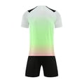 thumbnail image 6 of Zpanxa Boys Teal V-Neck Stripe Soccer Jersey and Navy Shorts Set 2 Piece Athletic Uniform Outfit, 6 of 6