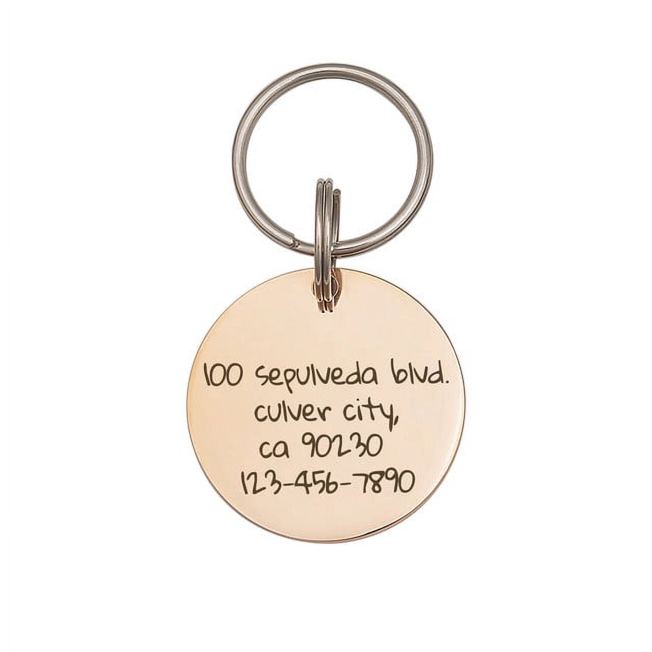 Anavia Stainless Steel Double Sided Round Name - Frame Engraved Dog & Cat ID Tag, Rose Gold, S