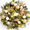 Gold + White, variant on JoanKaren 24in Lighted Pre-Lit Christmas Wreaths with Timer,20 Light Flower Bowknot Pine Cones Balls Candy for Front Door Wall Decor,Gold&White