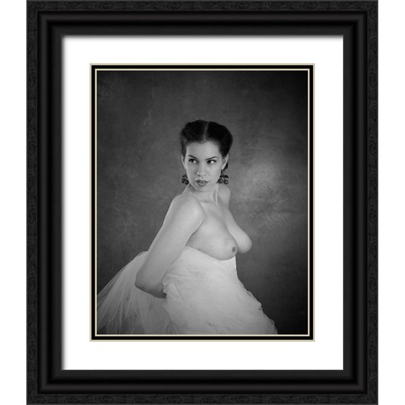 Brackstone, Mel 12x14 Black Ornate Wood Framed with Double Matting Museum Art Print Titled - Ballerina Attitude