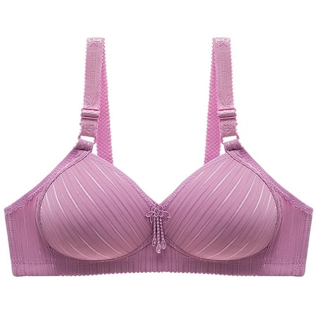 

Women s Push Up Bra No Steel Ring Thin Bra Striped Print Breathable Gathers Underwear Comfort Bra