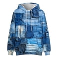 thumbnail image 4 of Men's Oversized Graffiti Print Hooded Sweatshirt, Long Sleeve Loose Fit Casual Pullover Fleece Hoodie for Streetwear,Blue,5XL, 4 of 5