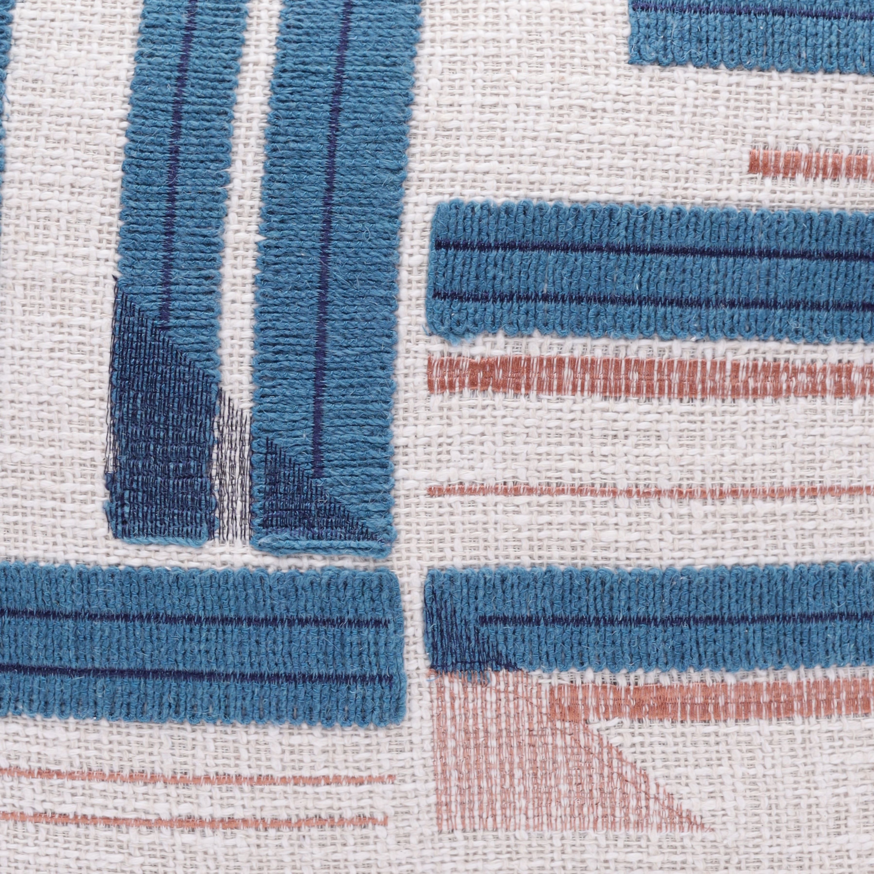 Harlow Hill Stacy Garcia 20" x 20" Teal/Ivory Striped Cotton Blend Adult Decorative Throw Pillow Cover