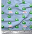 thumbnail image 1 of Soimoi Velvet Fabric Lotus & Frog Kids Print Sewing Fabric Yard 58 Inch Wide, 1 of 3