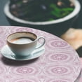 thumbnail image 3 of Ambesonne Abstract Fitted Round Tablecloth, Circles of Soft Design Art, 36"- 40" Diameter, Mauve and Pale Lilac, 3 of 5