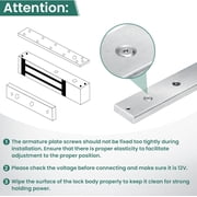 Electric Magnetic Lock, Electromagnetic Door Lock Holding Force for Access Control, 600LBs/280KG, OutSwinging Door Access Control System, Single Door 12V