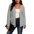 thumbnail image 3 of Lixiuxyad Women Long Sleeve Open Front Cardigan Knit Button Up Cardigan with Pockets Fall Outfits,Gray, 3 of 6