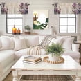 thumbnail image 4 of Spring Floral Valance Curtain Retro Purple Flower Leaves Wood Grain Window Valances Rod Pocket Short Curtains Window Treatments for Kitchen Bedroom Bathroom Laundry 60" x 14", 4 of 9
