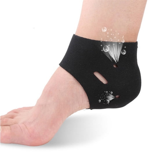 HNMKIU Unisex Gel Silicone Heel Protectors Moisturizing Foot Socks For Dry Skin Care Black,One Size