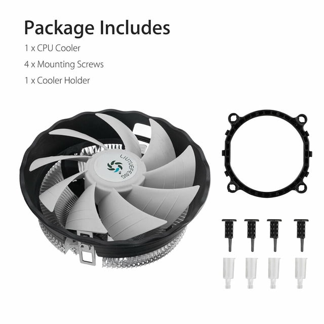 Kearding Enfriador de CPU de computadora, ventilador de refrigeración extraíble RGB de bajo ruido DC 12V, repuesto de radiador de escritorio Juegos de teclado y mouse para computadora Blanco brillante
