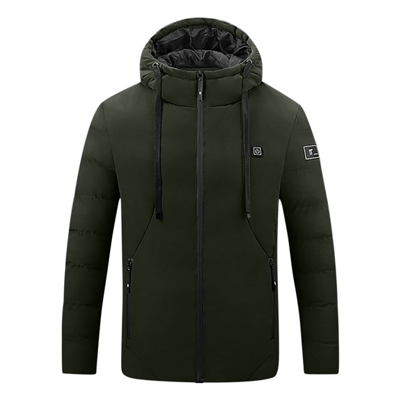 Fsgntruao Heated Jacket for Women Unisex Usb Intelligent Constant Temperature Heated Windproof 9 Heating Zone Hooded Coat Army Green,XXXL
