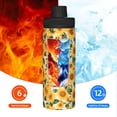 thumbnail image 5 of Lsque Green Leaf Sunflower Pattern Water Bottle,18oz Sports Insulated Kettle for Cycling Gym Basketball Outdoor, Suitable as a Present, 5 of 7