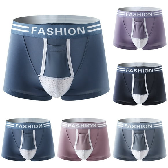 Jinhomg Mens Breathable Boxers Lightweight Comfy Cotton Pouch Underpants Elastic Waistband Support Stretch Briefs 2025 Saving Purple L