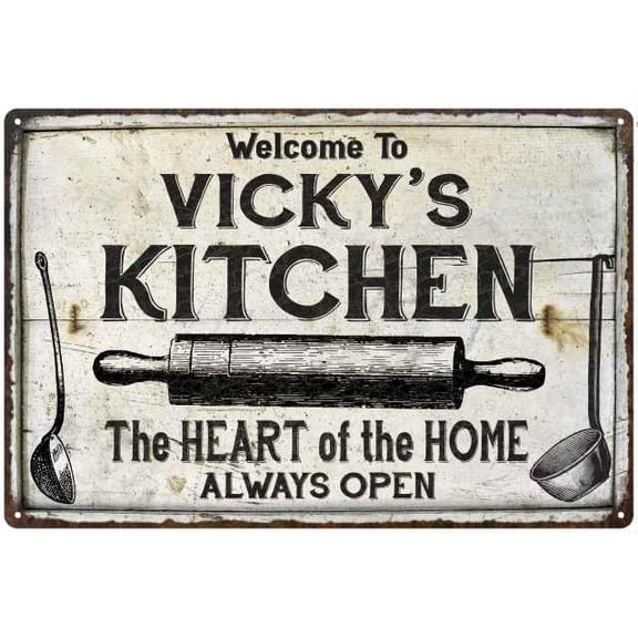 VICKY'S Kitchen Farmhouse Sign Gift Gift 12x18 Metal 112180033380