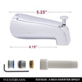 thumbnail image 5 of Westbrass E531DUS-26 Universal Fit 5-1/4" Diverter Tub Spout, Polished Chrome, 5 of 11