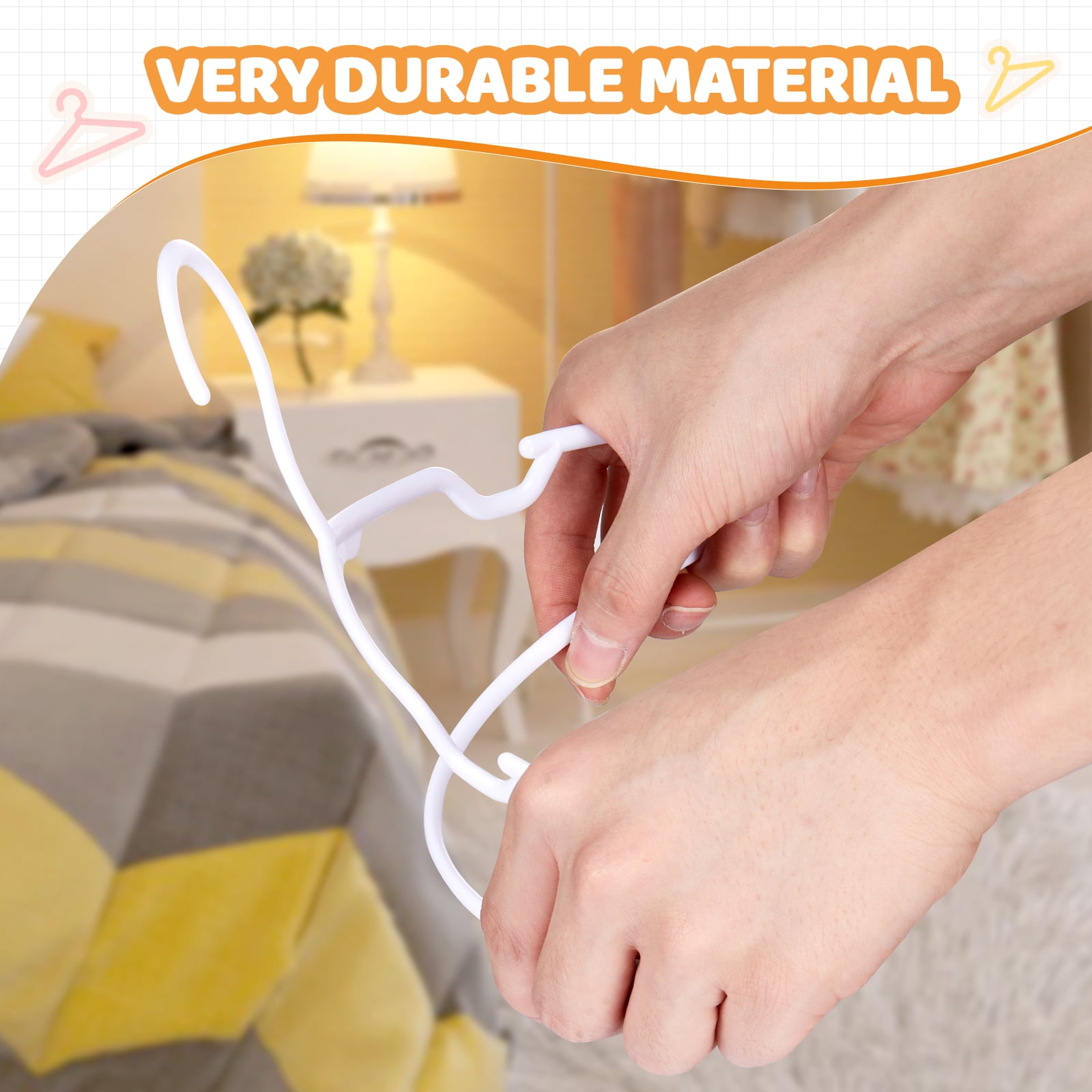 Baby Hanger for Cloth,Plastic Kid Hanger for Child Newborn Toddler,100 Pack,White