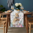 thumbnail image 2 of Bunny Easter Table Runner - 70 Inch Long, Kitchen Dining Table Runner Dresser Scarves, Spring Floral Rabbits Eggs Farmhouse Farmhouse Decor for Coffee Tables Wedding Party Banquet, 2 of 8