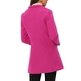 thumbnail image 3 of Unique Bargains Women's Turn Down Collar Buttoned Casual Mid-Long Winter Coat M Hot Pink, 3 of 6