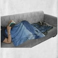 thumbnail image 6 of Travel Soft Flannel Fleece Throw Blanket, Long Seats in Terrace with Lake Sea View Summer Holiday Theme Art Print, Cozy Plush for Indoor and Outdoor Use, 70" x 90", Blue White and Green, by Ambesonne, 6 of 6