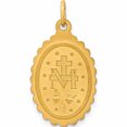 thumbnail image 4 of 14K Yellow Gold Solid Polished/Satin Medium Oval Scalloped Miraculous Medal (26.5 X 14.25) Made In United States -Jewelry By Sweet Pea, 4 of 7