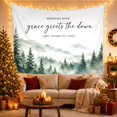 thumbnail image 3 of Misty Evergreen Forest at Dawn, Serene Watercolor Nature Landscape for Nature Lovers, Inspirational Room Decor Housewarming Gift Tapestry Wall Hanging for Bedroom, Living Room and Dorm, 3 of 7