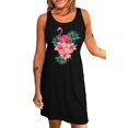thumbnail image 2 of ABPHQTO Vestido sin mangas con bolsillo y estampado gráfico de flamencos de flores negras para mujer, 2 of 3