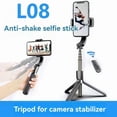 thumbnail image 2 of L08 Gimbal Tripod Selfie Stick Bluetooth Handheld Stabilizer Mobile Phone Holder Adjustable White, 2 of 6