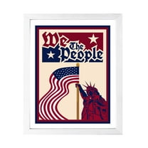 Designs ByLITA We The People, 5 x 7 White Wall Print (Framed) | USA Patriotic Decoration
