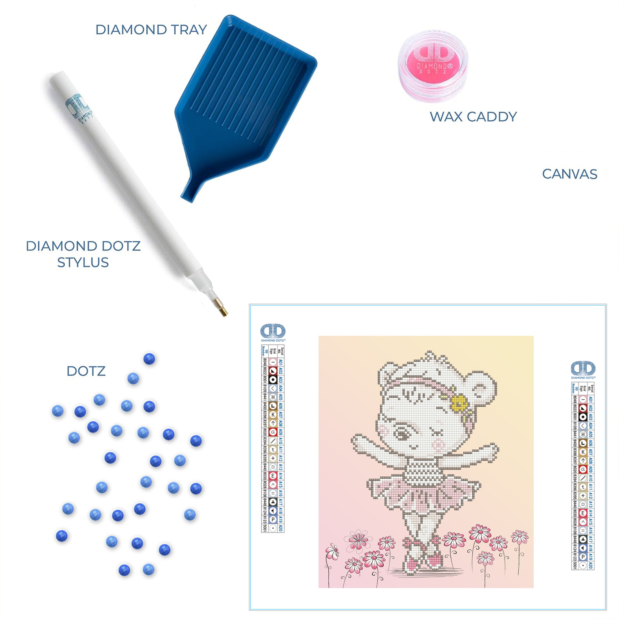 Diamond Dotz Ballet Bear Dance Diamond Painting Kits for Adults - Diamond Art Kits a Relaxing Creative Craft Kit with Dotz Gems  12.6"x12.6"