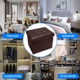 thumbnail image 5 of 2PC Storage Ottoman Folding Foot Stool with Thicker Foam Padded  Small Leather  for Living Room Foldable Coffee Table 17x13x13in Brown, 5 of 6