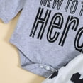 thumbnail image 7 of adviicd Baby Boy Outfits with Hat Baby Boy Clothes Plaid Letter Print Long Sleeve Hoodies + Long Pants 2PCS Fall Winter Outfits Set (Grey,0-3 Months), 7 of 7