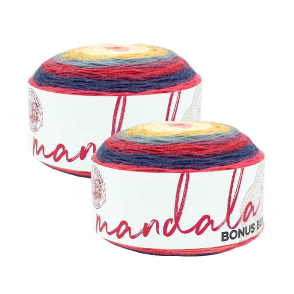 Lion Brand Yarn Mandala Bonus Bundle Satyrs Light Acrylic Yarn 2 Pack