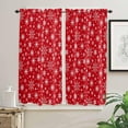 thumbnail image 2 of Red Christmas Kitchen Curtains 63 Inch Length, Farmhouse Curtains & Drapes, Winter White Snowflake Xmas Rod Pocket Window Curtains for Living Room/Bedroom/Bathroom, 42" x 63", 2 Panels, 2 of 5