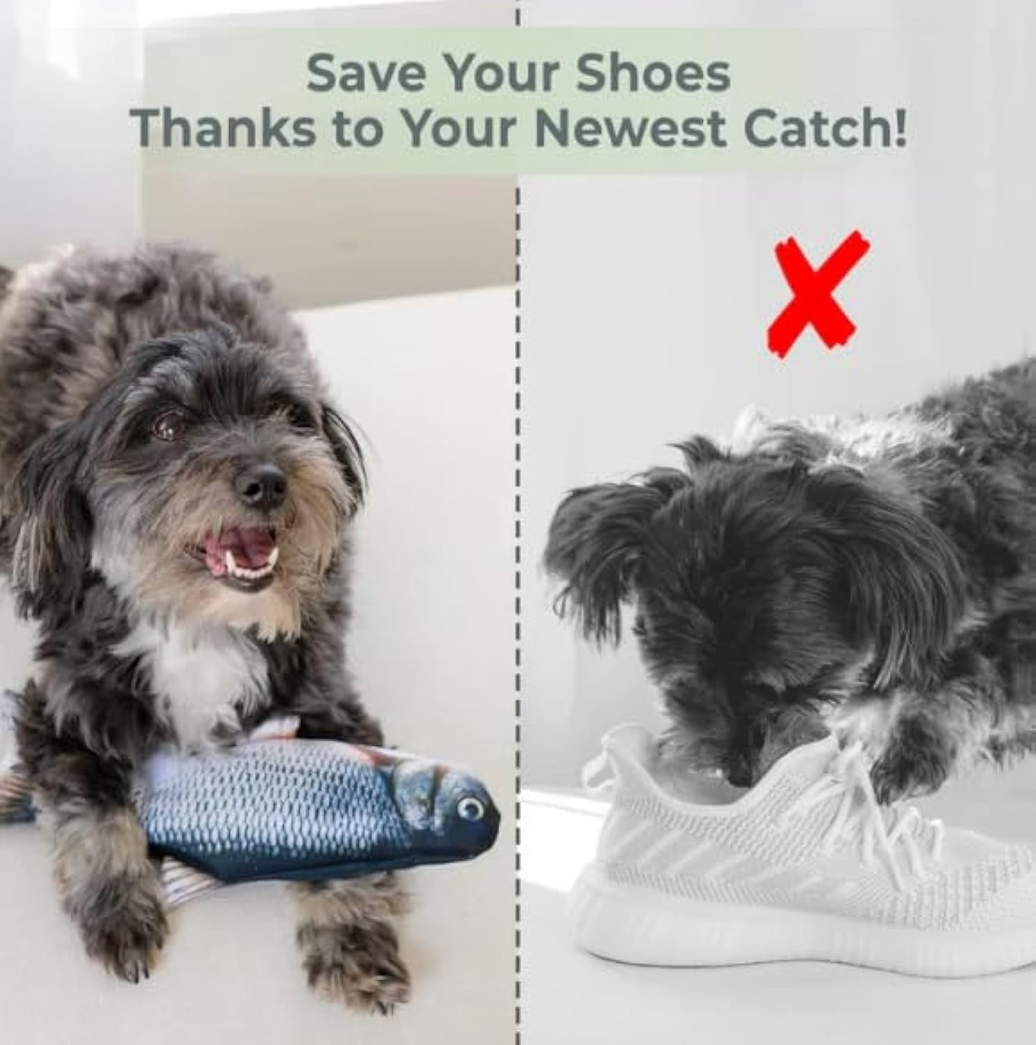 Vibrating Fish for Dogs, 2025 New Vibrating Fish Dog Toy, Floppy Fishes Dog Toy, Realistic Flopping Fishes Dog Exercise Toy, for Small/Medium/Large Dogs & Puppies (A+B)