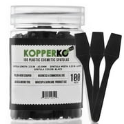 Kopperko 100 Pack 2.5 inch Small Plastic Cosmetic Makeup Spatulas - Black