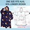 thumbnail image 4 of Oversized Wearable Blanket Hoodie,Cute Hedgehog Pattern Sherpa Blanket Hoodie with Super Pockets,Super Warm Fuzzy Pullover for Women & Men, 4 of 6