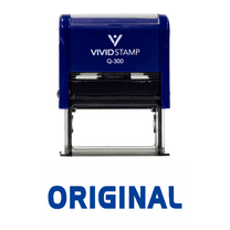Vivid Stamp Original Self Inking Rubber Stamp (Blue Ink) - Large