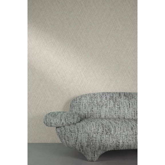 Metallic Mist Straw Weave Print Non Woven Non-Pasted Textured Wallpaper 57 Sq. Ft.