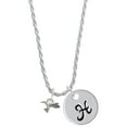 thumbnail image 1 of Delight Jewelry Silvertone Mini Hummingbird Silvertone Script Initial Disc - H - Charm Necklace, 20"+3", 1 of 4