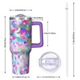 thumbnail image 2 of 40oz Tumbler with Handle and Straw, Vacuum Insulated Stainless Steel Travel Mug, Fits Car Cup Holder, Diamond Sequins Print, 2 of 6