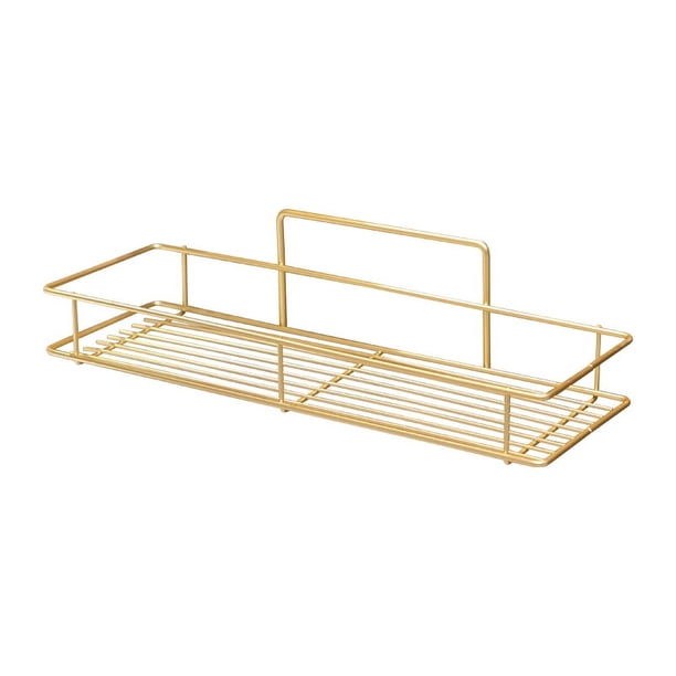 Estante de pared para baño, ligero, de lujo, sin perforaciones, para guardar artículos de tocador, para colgar en la pared del baño