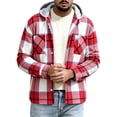 thumbnail image 5 of Zormilly Jackets for Men Long Sleeve Button Down Hooded Plaid Shirt Jacket with Pockets Brushed Soft Fall Outfits, S-3XL, 5 of 6