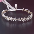 thumbnail image 4 of Cristal para boda Diadema de boda de cristal dorado para novia, tocado de niña de flores con diamantes, joyería para novias, damas, bebés, princesas, cumpleaños, desfiles, fiestas, fotografí, 4 of 4