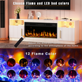 thumbnail image 2 of Waleaf 70inch Cable Management Television Stand with Electric Fireplace, Wood White, 2 of 7