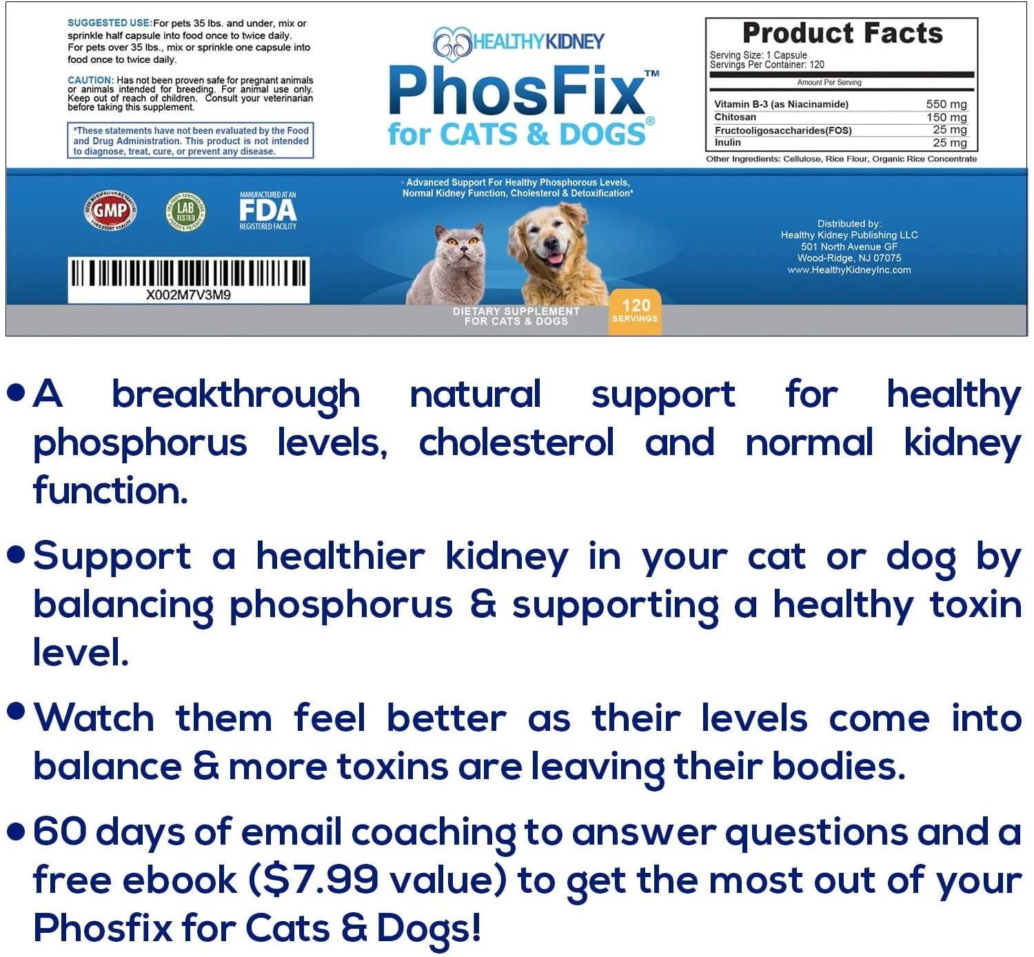 Health Kidney PhosFix for Cats & Dogs: Restores Kidney Health Naturally